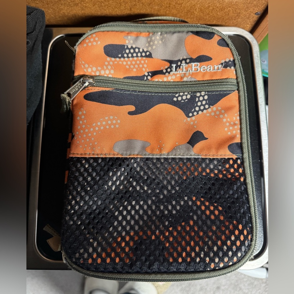 L.L. Bean Camouflage Lunch Bag - Orange and Black